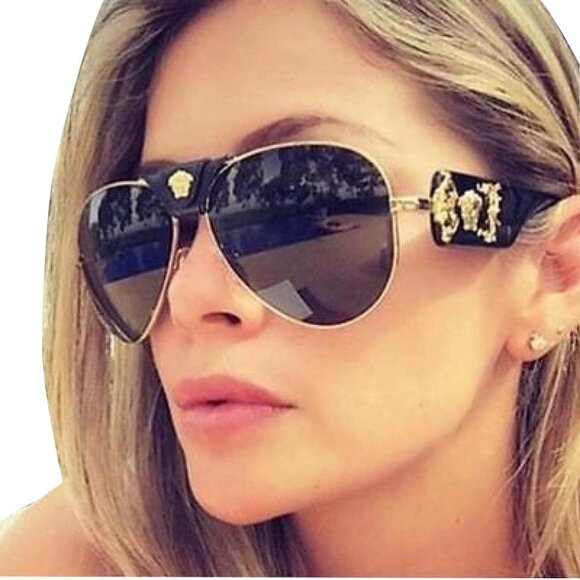 VERSACE  Aviator Sunglasses, New inbox - Picture 1 of 8